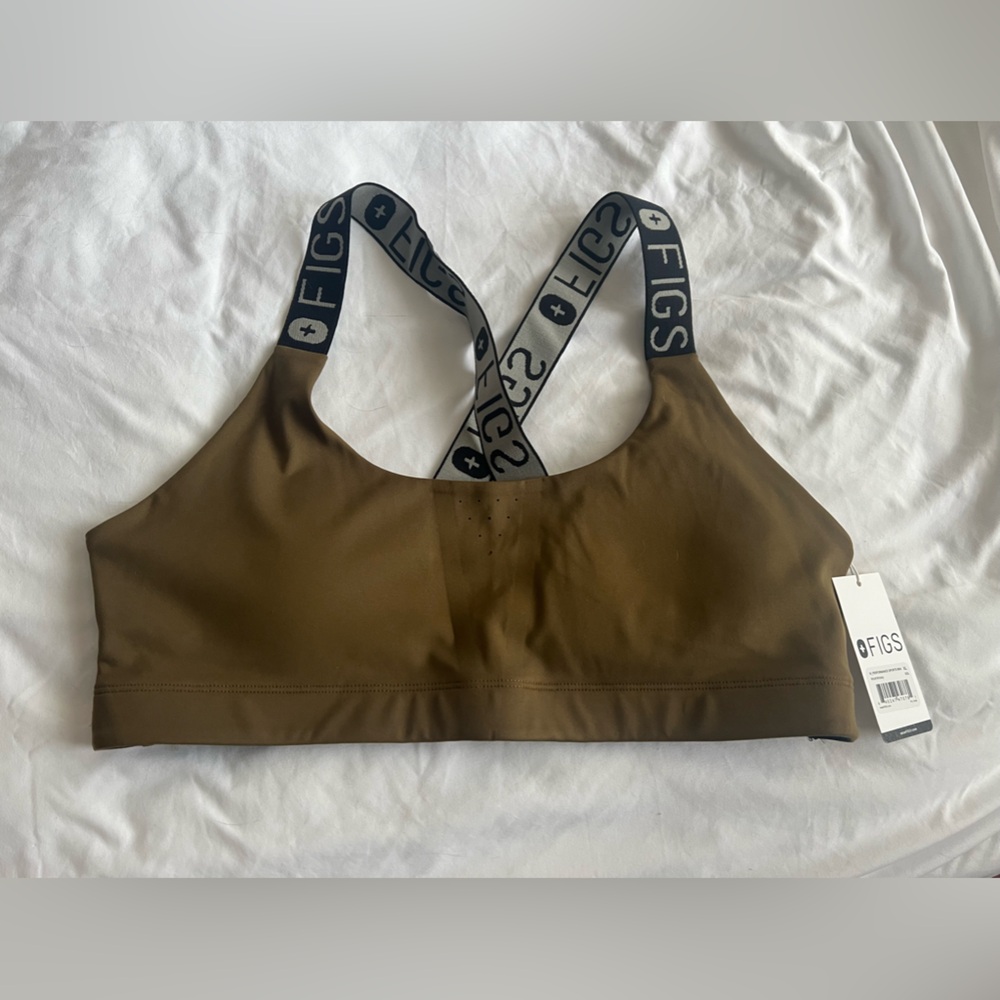 NWT Figs Martini Olive Sports Bra